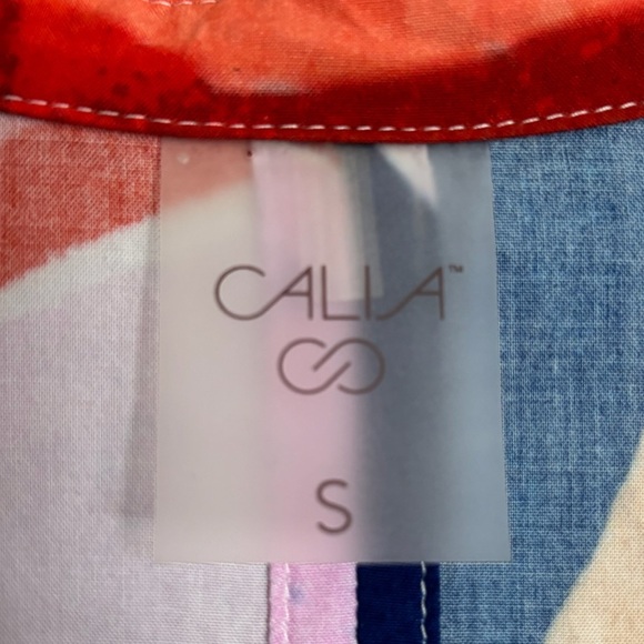 Size small Calia Womens Colorful Oversized Button Up Shirt Multicolor Colorful - Picture 3 of 7